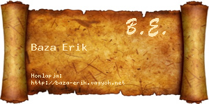 Baza Erik névjegykártya